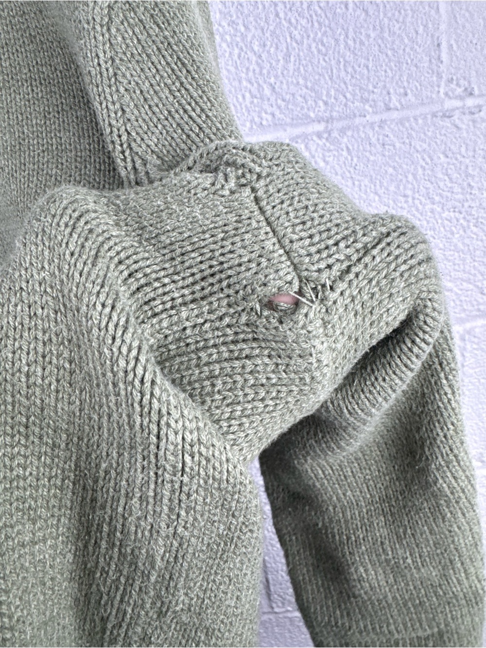 Vintage 90s J.Crew Roll Neck Sweater XL Sage Green Oversized Chunky Knit Coastal - Picture 8 of 10